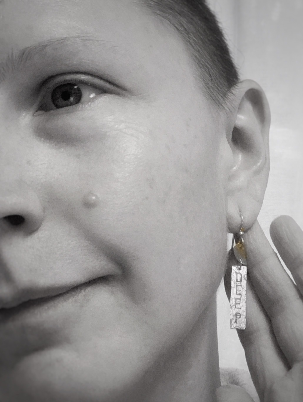 "Dig Deep" Stick and Leaf Earrings / Solid Sterling Silver / 14k Gold Filled / Hammer Forged / Hammered Texture - Image 7