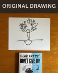 Balancing It All - Original Dear Artist Illustration Drawing by Rafi Perez On Paper 8.5X11