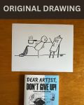 Spread Too Thin - Original Dear Artist Illustration Drawing by Rafi Perez On Paper 8.5X11