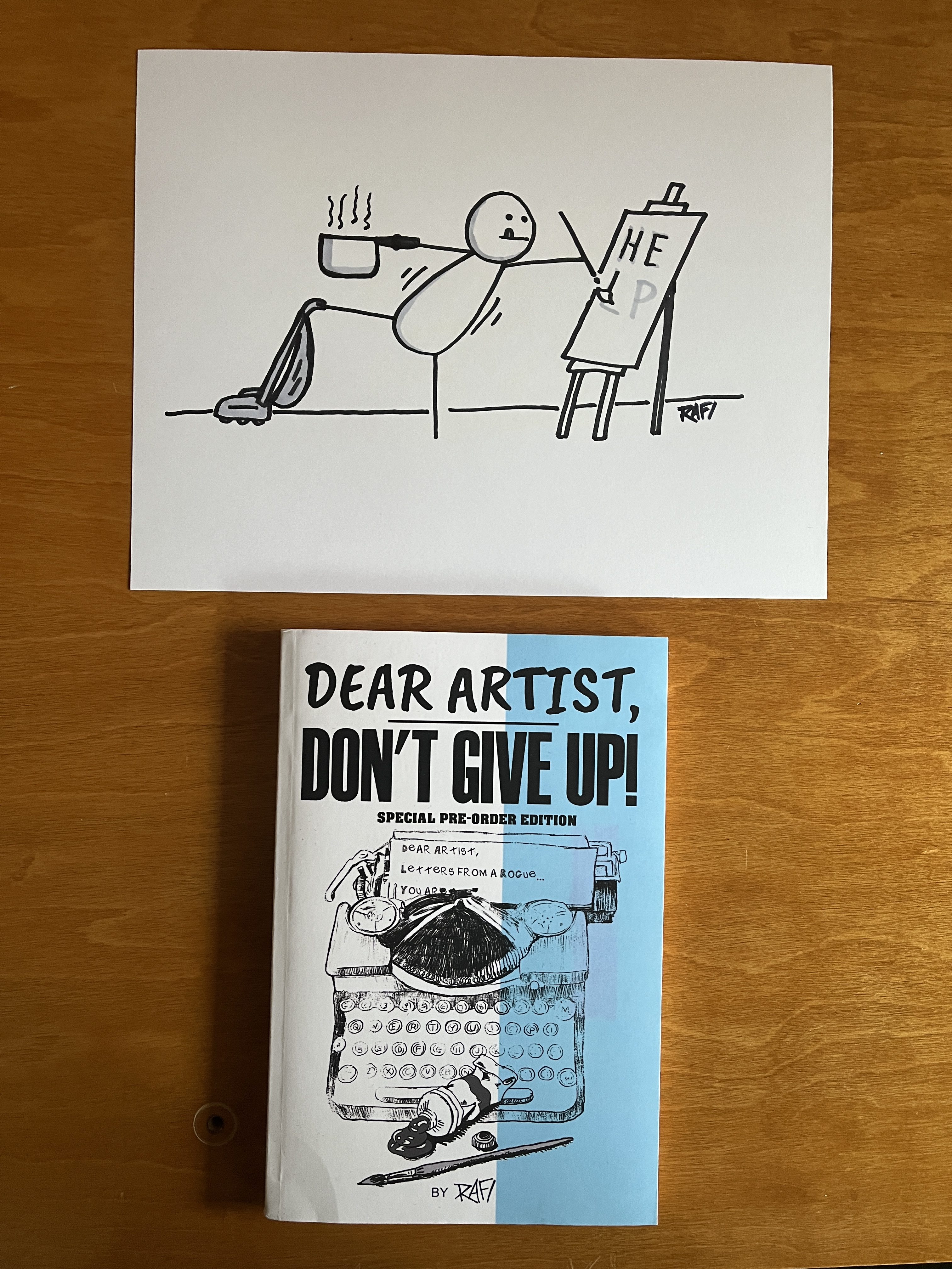 Spread Too Thin - Original Dear Artist Illustration Drawing by Rafi Perez On Paper 8.5X11 - Image 2