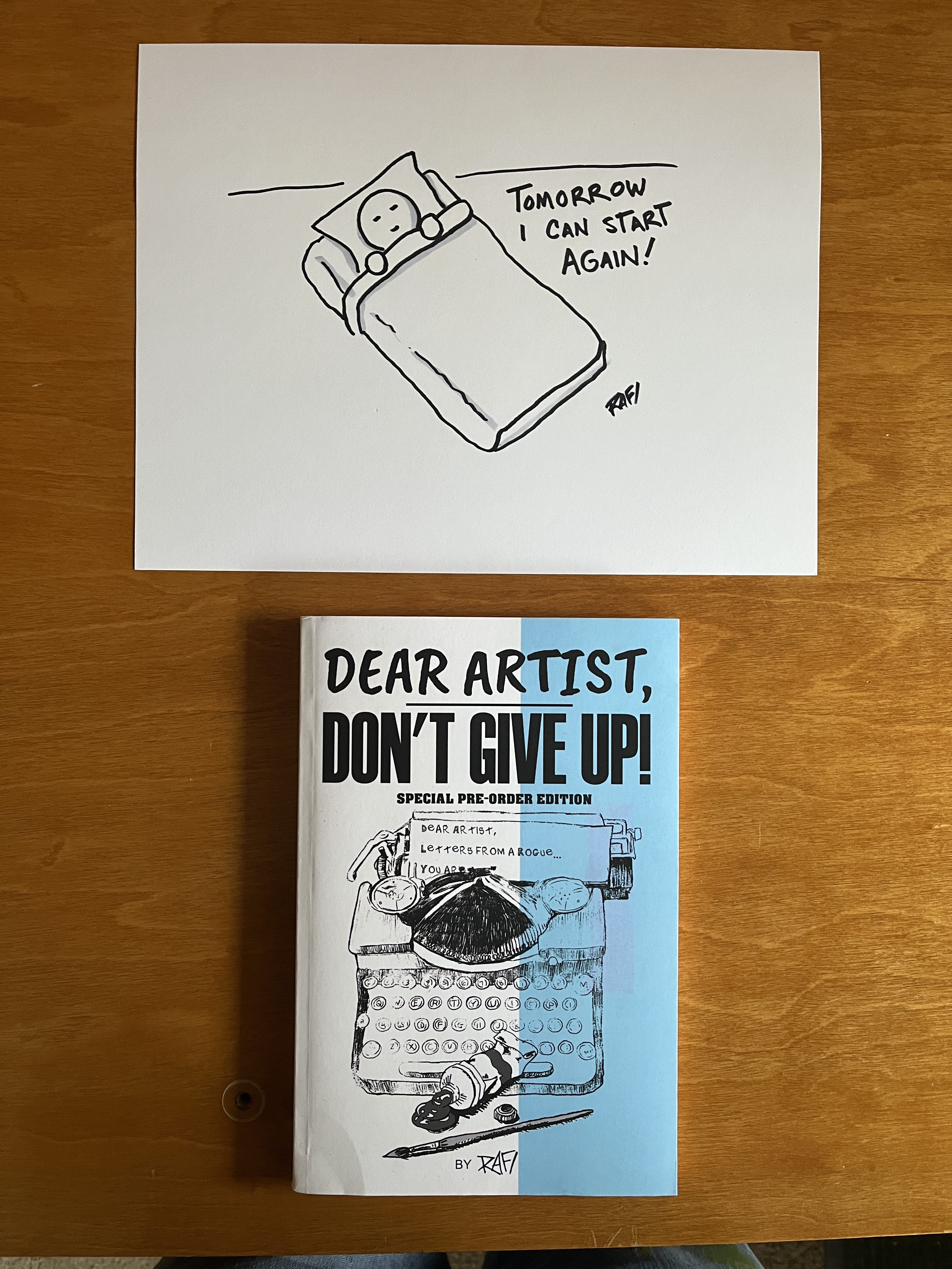 Tomorrow Is Another Day - Original Dear Artist Illustration Drawing by Rafi Perez On Paper 8.5X11 - Image 2