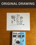Losing Time - Original Dear Artist Illustration Drawing by Rafi Perez On Paper 8.5X11