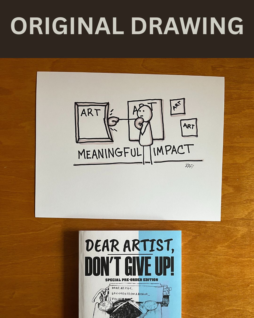 Meaningful Impact – Original Dear Artist Illustration Drawing by Rafi Perez On Paper 8.5X11