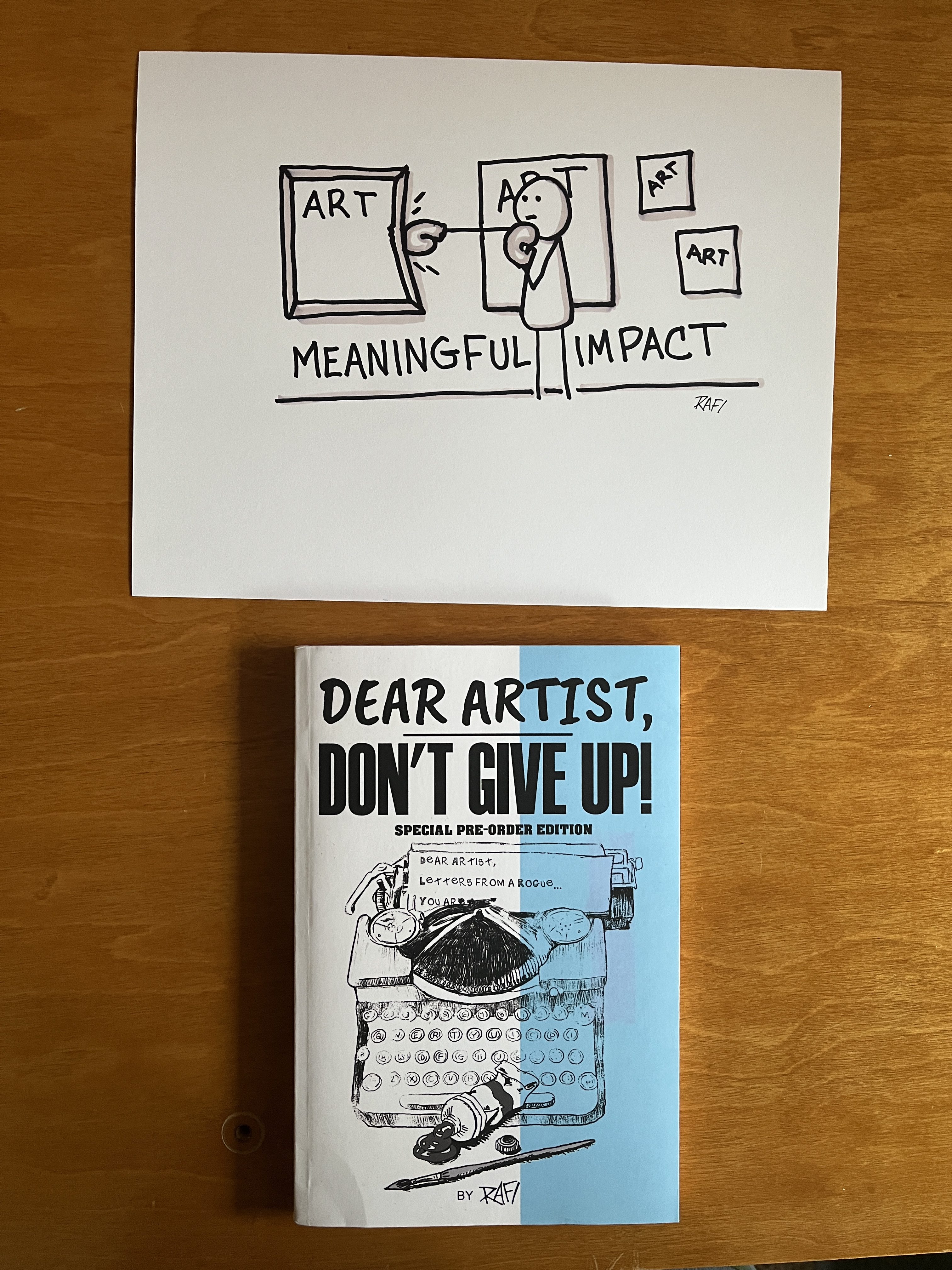 Meaningful Impact - Original Dear Artist Illustration Drawing by Rafi Perez On Paper 8.5X11 - Image 2