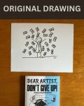 Money - Original Dear Artist Illustration Drawing by Rafi Perez On Paper 8.5X11