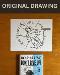 Jack Of All Space - Original Dear Artist Illustration Drawing by Rafi Perez On Paper 8.5X11
