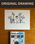 Create Your Own Path - Original Dear Artist Illustration Drawing by Rafi Perez On Paper 8.5X11