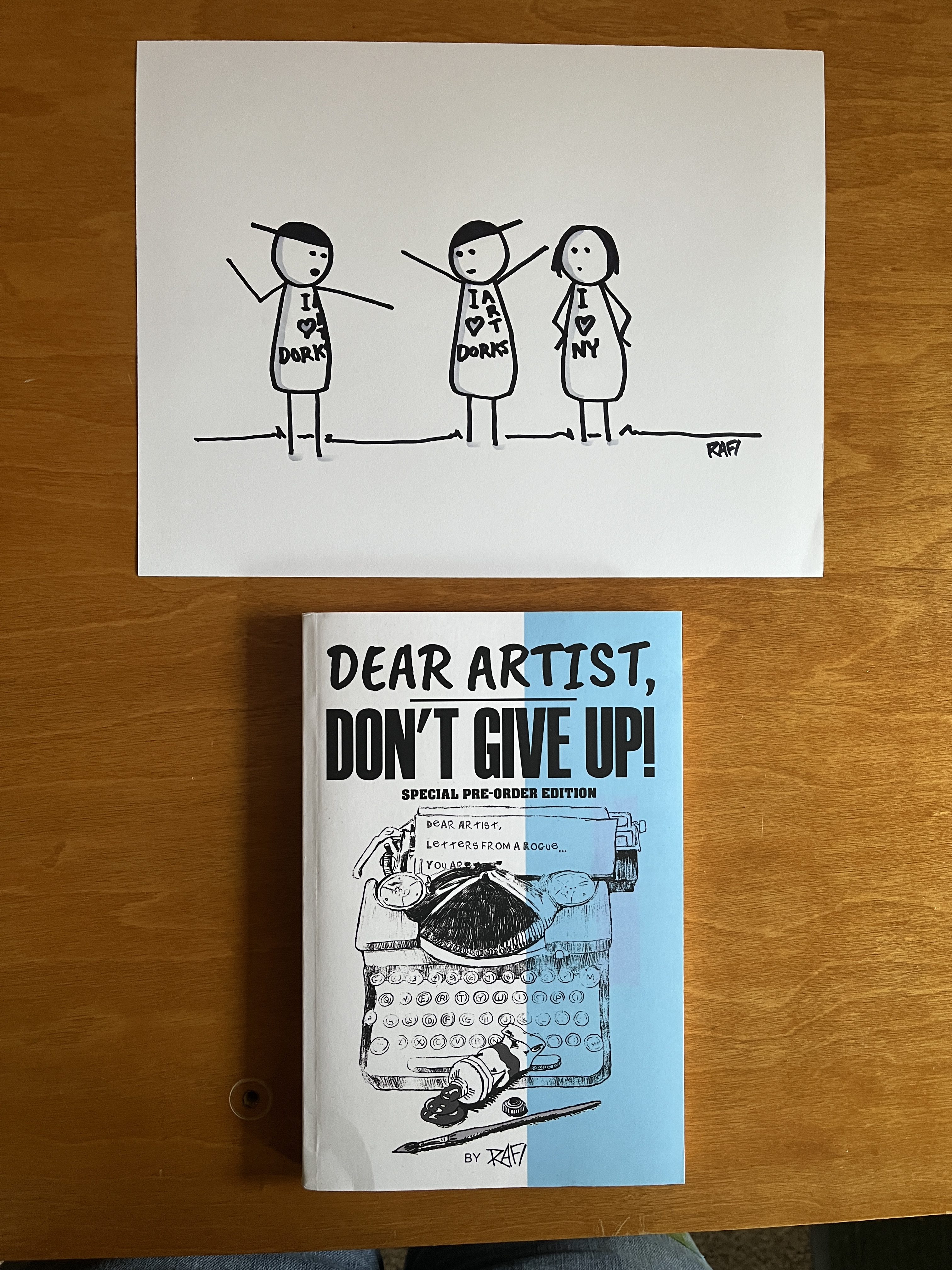 Find Your Art Weirdos - Original Dear Artist Illustration Drawing by Rafi Perez On Paper 8.5X11 - Image 2