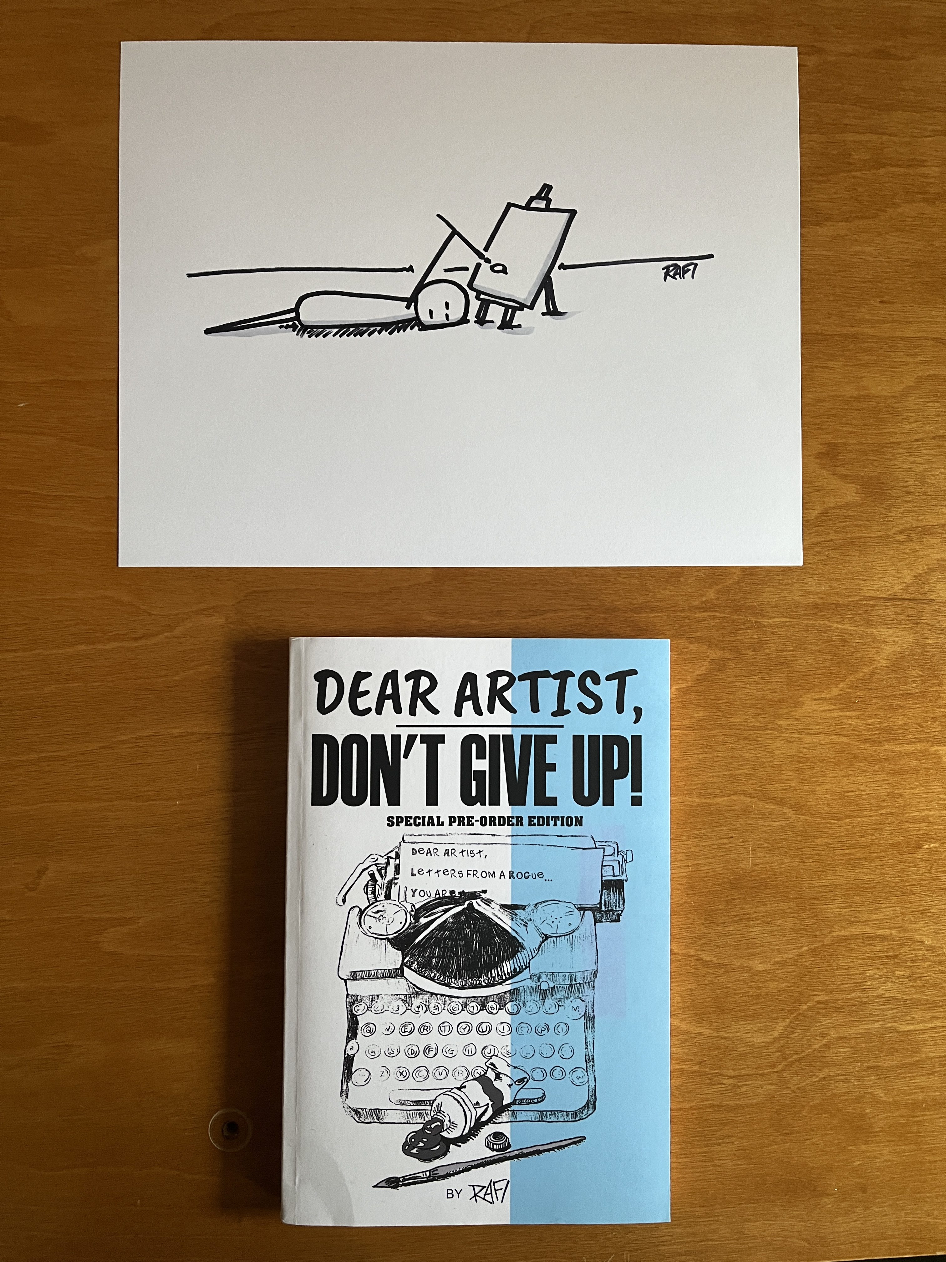 Artist Life - Original Dear Artist Illustration Drawing by Rafi Perez On Paper 8.5X11 - Image 2