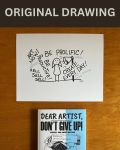 Ignore The Rules - Original Dear Artist Illustration Drawing by Rafi Perez On Paper 8.5X11