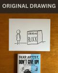 Creative Block - Original Dear Artist Illustration Drawing by Rafi Perez On Paper 8.5X11