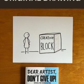 Creative Block - Original Dear Artist Illustration Drawing by Rafi Perez On Paper 8.5X11