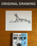 Failure And Opportunity - Original Dear Artist Illustration Drawing by Rafi Perez On Paper 8.5X11