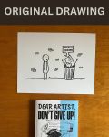 Hopes And Dreams - Original Dear Artist Illustration Drawing by Rafi Perez On Paper 8.5X11