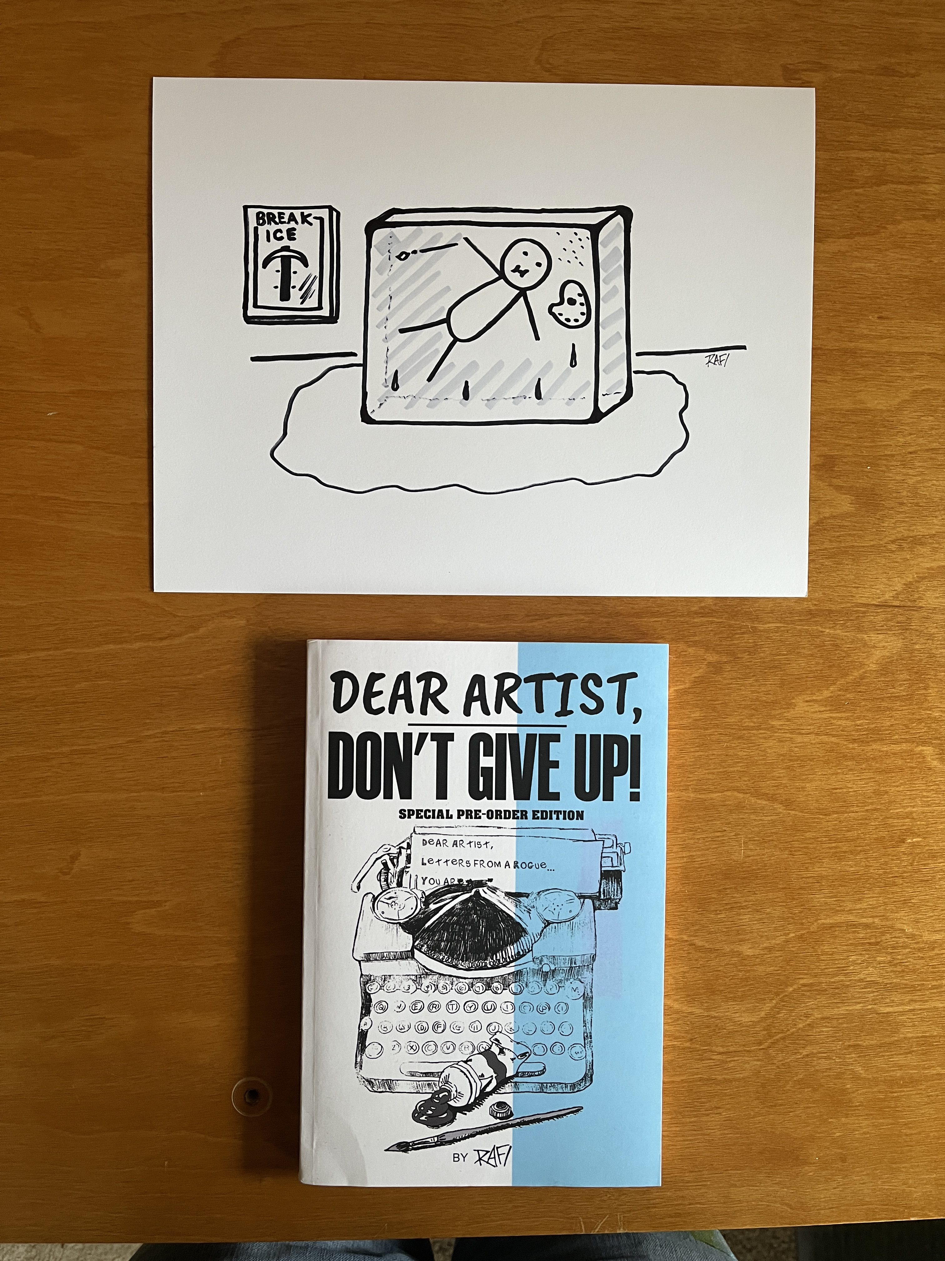 Creative Ice Block - Original Dear Artist Illustration Drawing by Rafi Perez On Paper 8.5X11 - Image 2