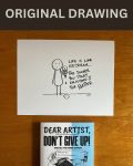 Ice Cream Life - Original Dear Artist Illustration Drawing by Rafi Perez On Paper 8.5X11