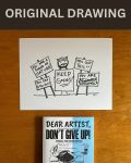 Keep Going - Original Dear Artist Illustration Drawing by Rafi Perez On Paper 8.5X11