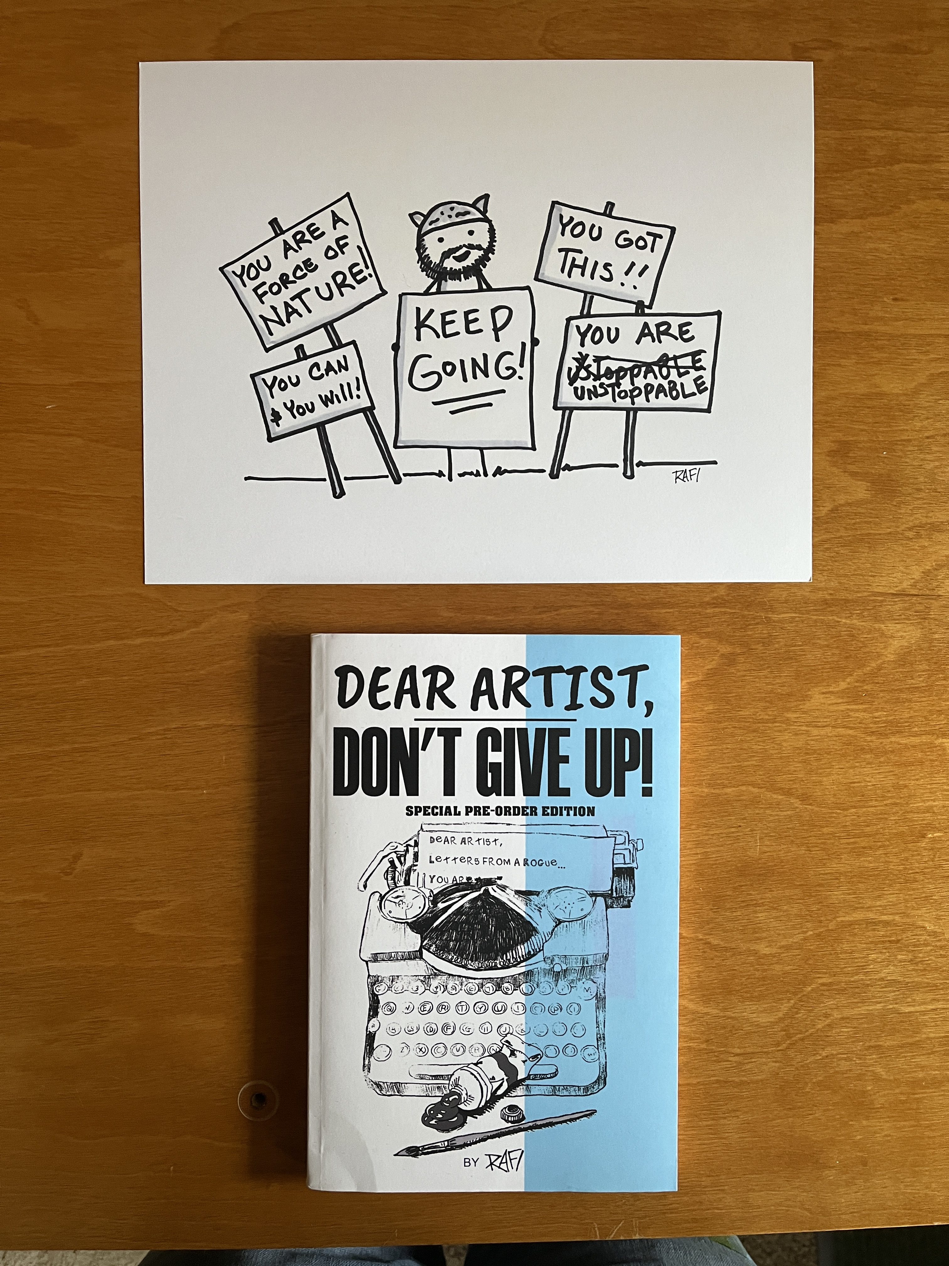 Keep Going - Original Dear Artist Illustration Drawing by Rafi Perez On Paper 8.5X11 - Image 2