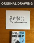 Change Direction - Original Dear Artist Illustration Drawing by Rafi Perez On Paper 8.5X11
