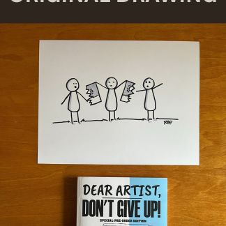 Change Direction - Original Dear Artist Illustration Drawing by Rafi Perez On Paper 8.5X11