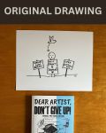 Support Artists - Original Dear Artist Illustration Drawing by Rafi Perez On Paper 8.5X11