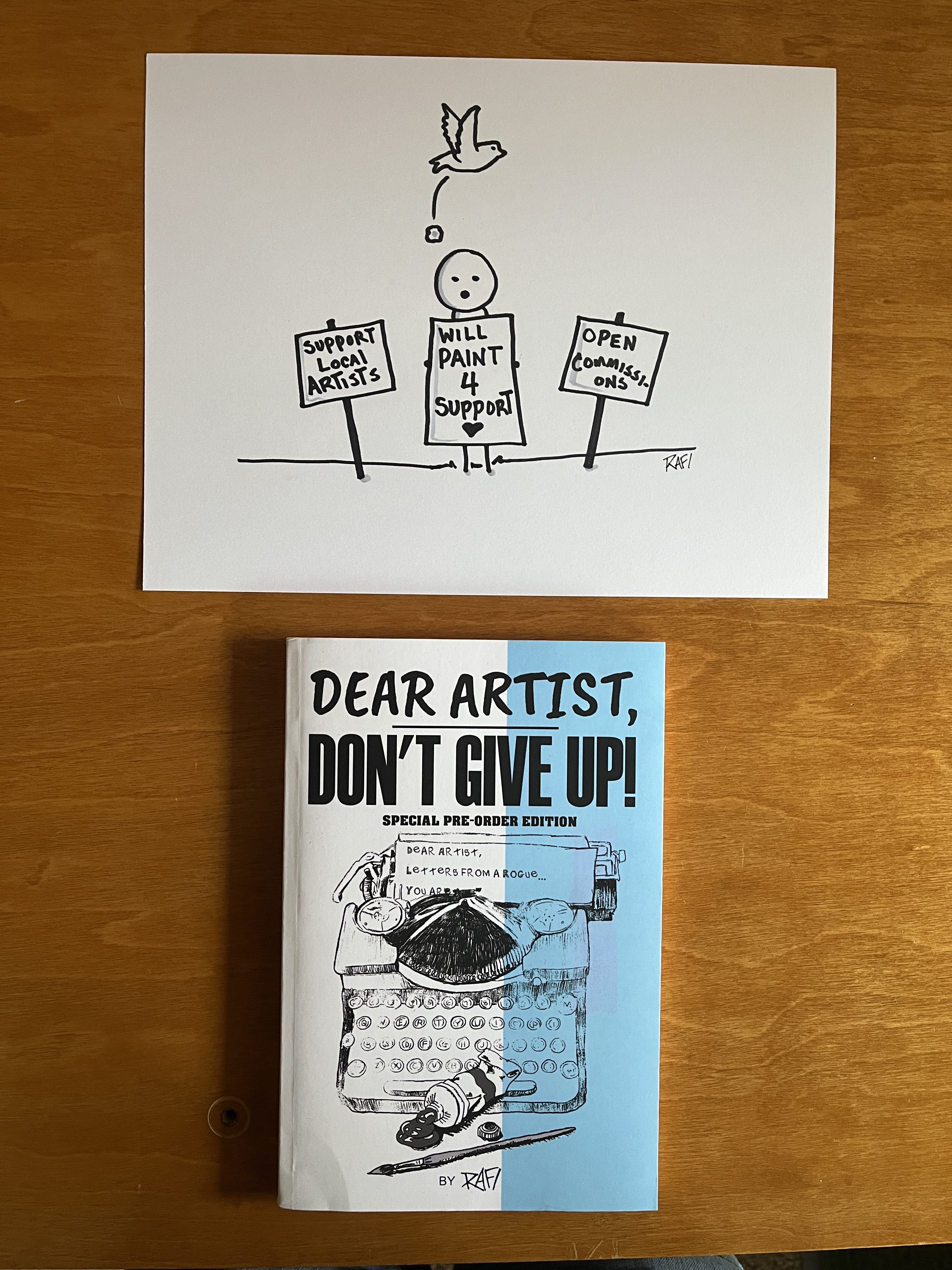 Support Artists - Original Dear Artist Illustration Drawing by Rafi Perez On Paper 8.5X11 - Image 2