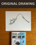 It Gets Easier - Original Dear Artist Illustration Drawing by Rafi Perez On Paper 8.5X11
