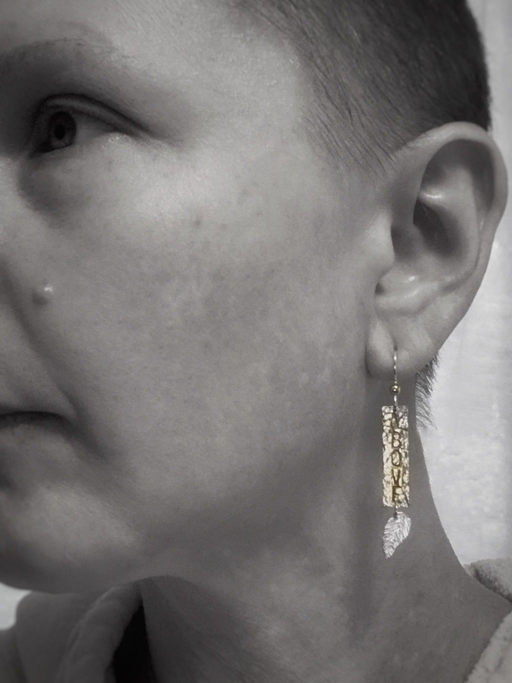 "Rise Above" Stick and Leaf Earrings / 14k Gold Filled / Solid Sterling Silver / Hammer Forged / Hammered Texture - Image 7