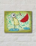 Wash Away The Worries Original Painting By Artist Rafi Perez Mixed Medium On Canvas 9X12