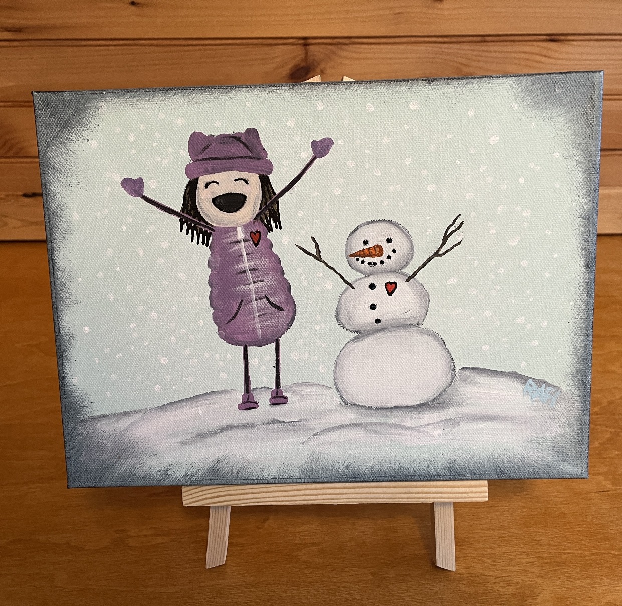 Create Happiness Original Painting By Artist Rafi Perez Mixed Medium On Canvas 9X12 - Image 5
