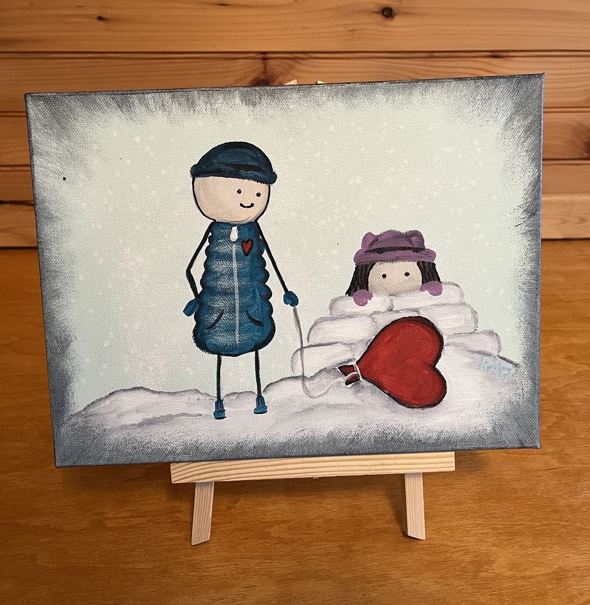 Adventurous Heart Original Painting By Artist Rafi Perez Mixed Medium On Canvas 9X12 - Image 4