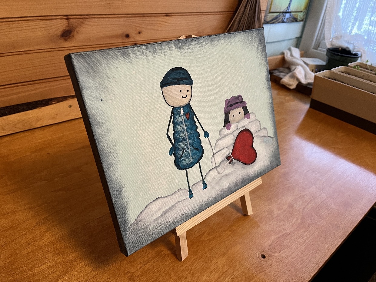 Adventurous Heart Original Painting By Artist Rafi Perez Mixed Medium On Canvas 9X12 - Image 6