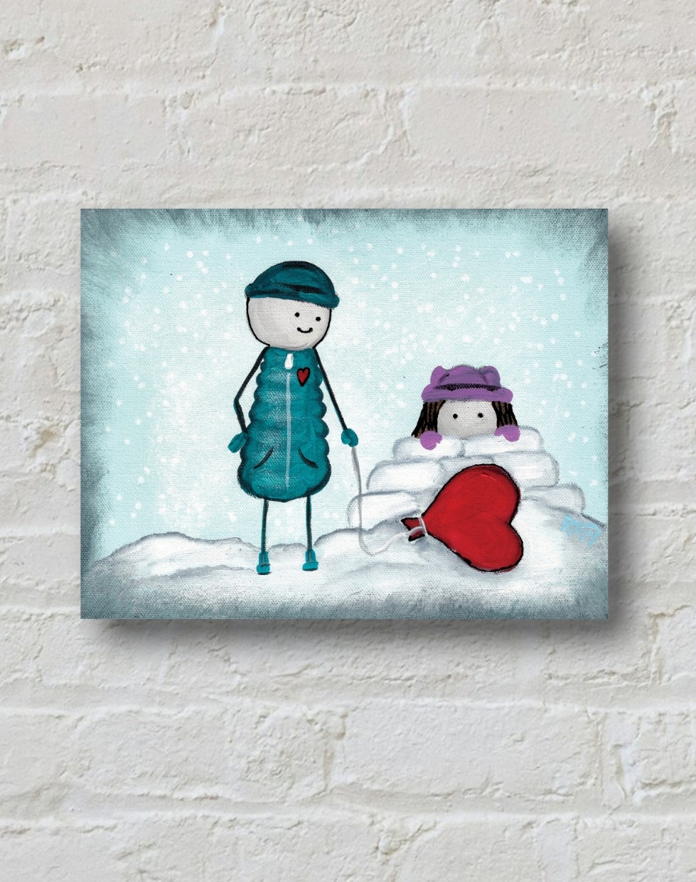 Adventurous Heart Original Painting By Artist Rafi Perez Mixed Medium On Canvas 9X12