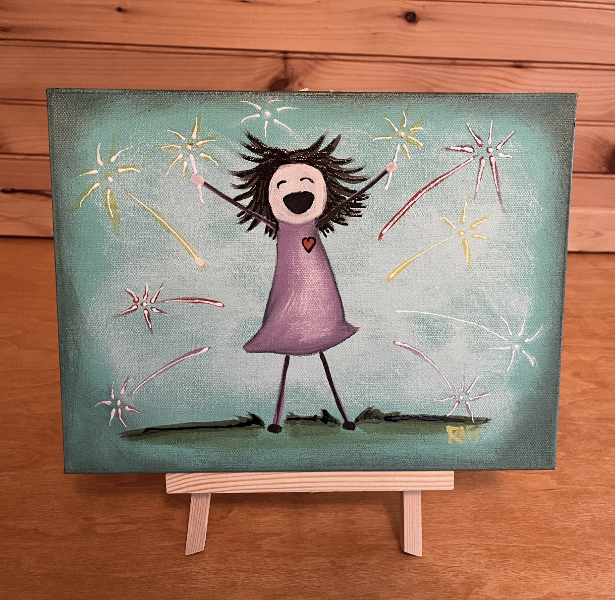 You Are The Spark Original Painting By Artist Rafi Perez Mixed Medium On Canvas 9X12 - Image 2