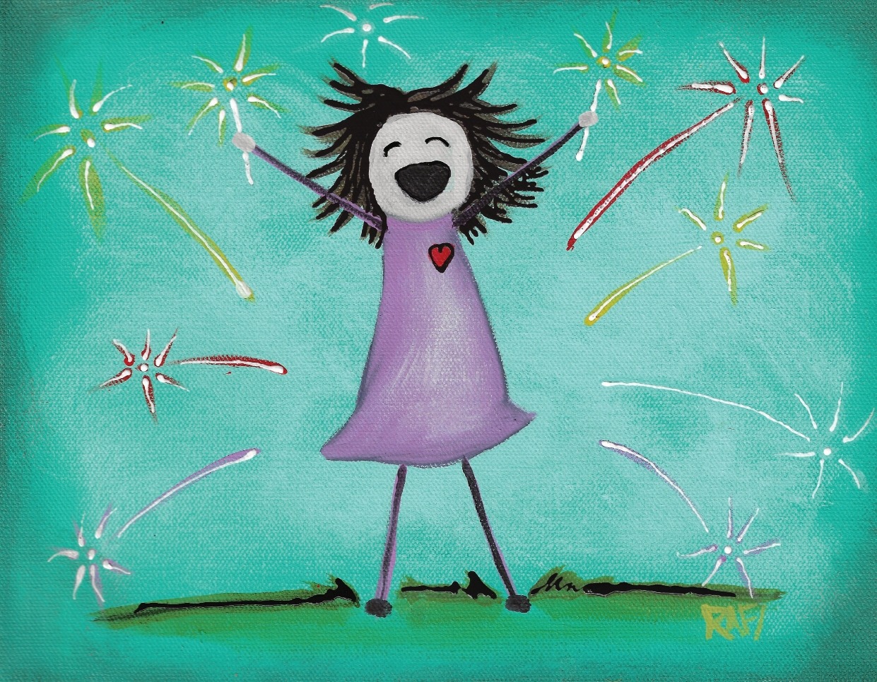 You Are The Spark Original Painting By Artist Rafi Perez Mixed Medium On Canvas 9X12 - Image 3
