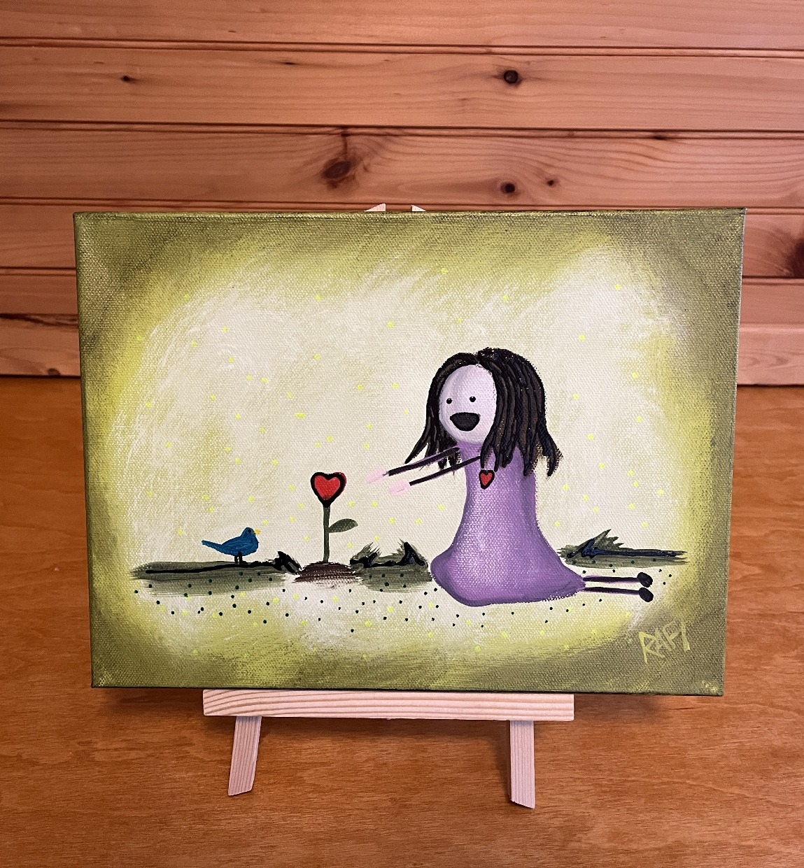 Nurturing Growth Original Painting By Artist Rafi Perez Mixed Medium On Canvas 9X12 - Image 6