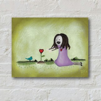 Nurturing Growth Original Painting By Artist Rafi Perez Mixed Medium On Canvas 9X12