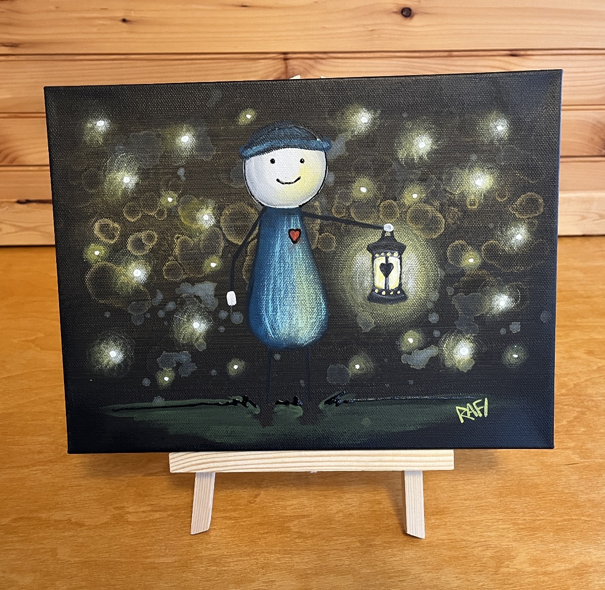 Light The Way Original Painting By Artist Rafi Perez Mixed Medium On Canvas 9X12 - Image 2