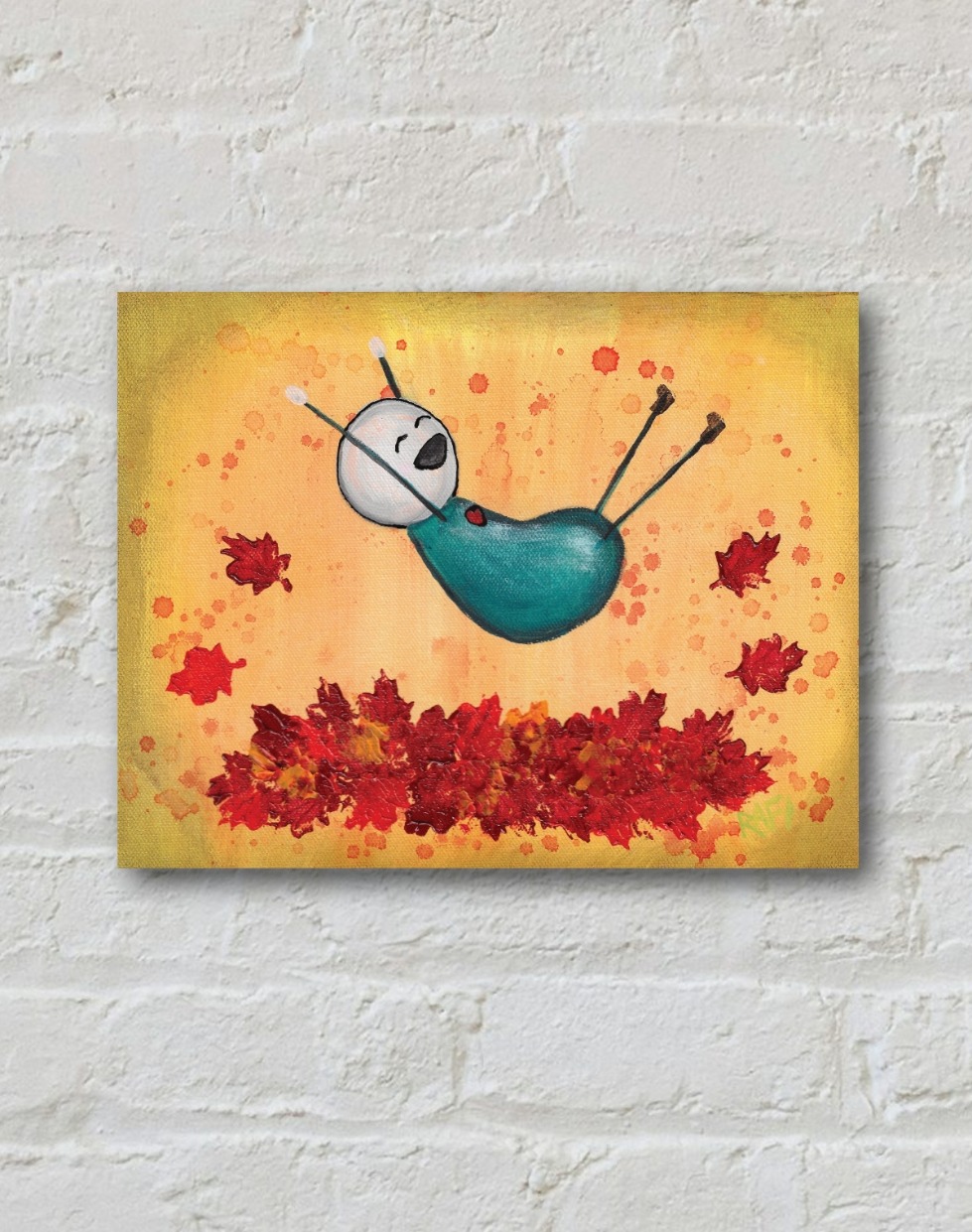 Jump In First Original Painting By Artist Rafi Perez Mixed Medium On Canvas 9X12