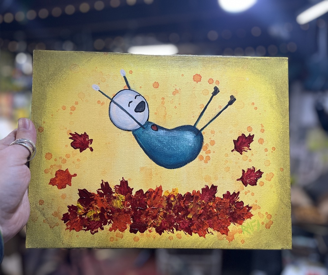 Jump In First Original Painting By Artist Rafi Perez Mixed Medium On Canvas 9X12 - Image 3