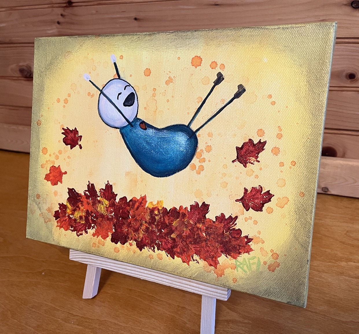 Jump In First Original Painting By Artist Rafi Perez Mixed Medium On Canvas 9X12 - Image 5