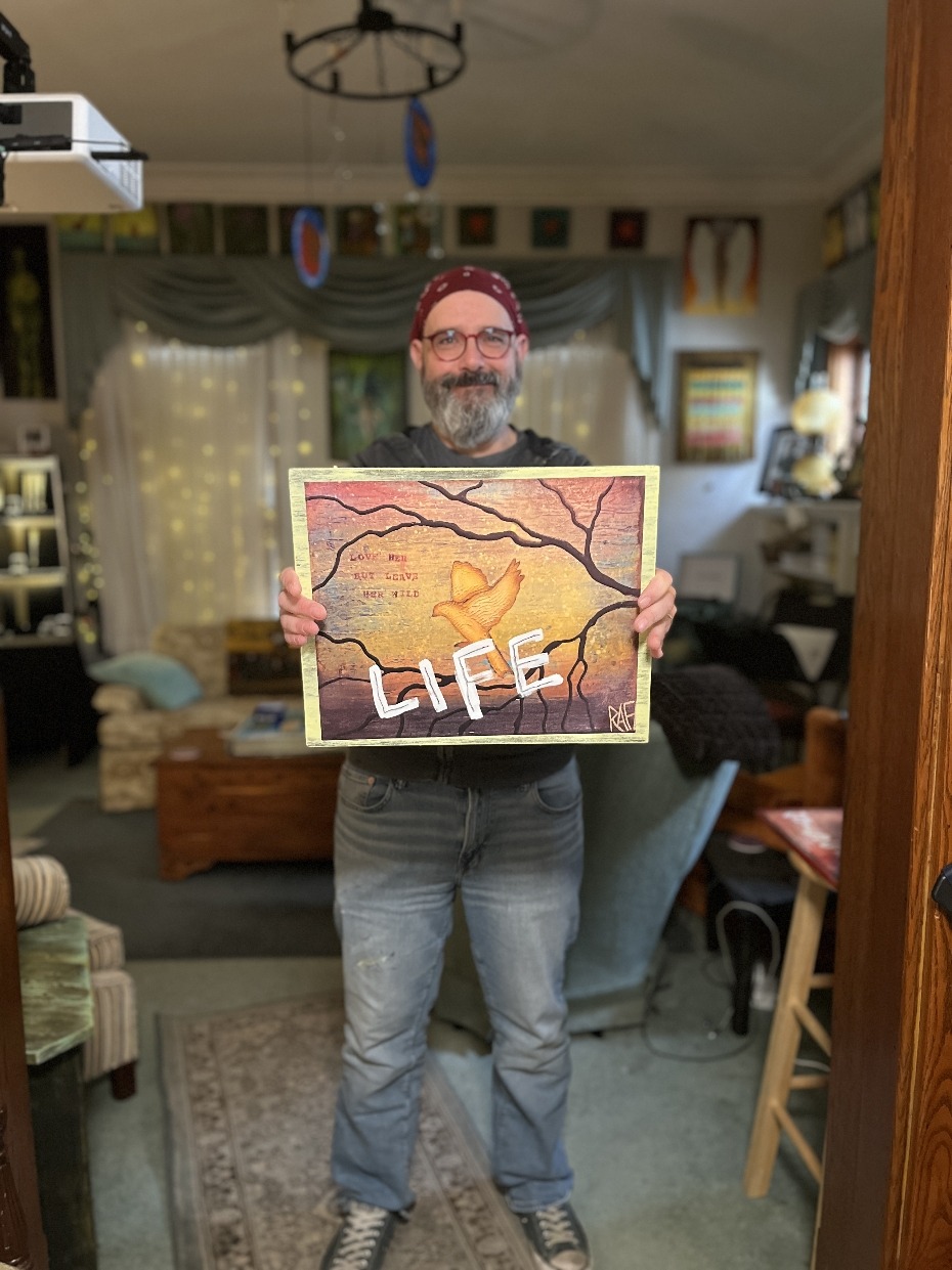 Life - ALL WE ARE EDITION By Artist Rafi Perez Textured Artist Enhanced Print On Wood 12X15 - Image 3