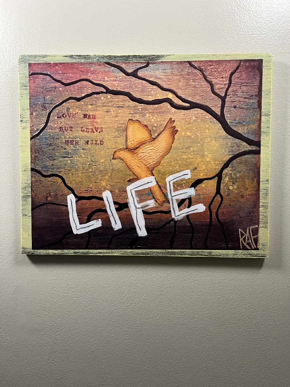 Life - ALL WE ARE EDITION By Artist Rafi Perez Textured Artist Enhanced Print On Wood 12X15 - Image 2