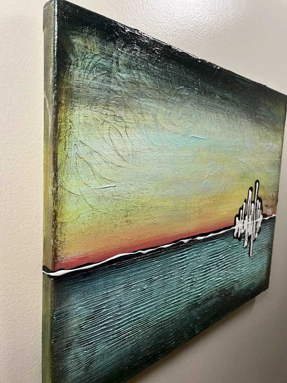 After the Waters Settle By Rafi Perez Original Art Mixed Medium On Canvas 16X20 - Image 5