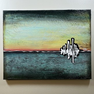 After the Waters Settle By Rafi Perez Original Art Mixed Medium On Canvas 16X20