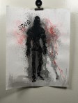 Stand By Artist Rafi Perez Ink On Paper 11X14 Shadow Form Series