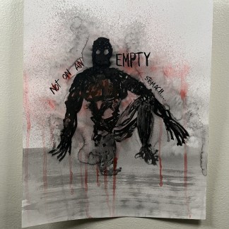 Running On Empty By Artist Rafi Perez Ink On Paper 11X14 Shadow Form Series