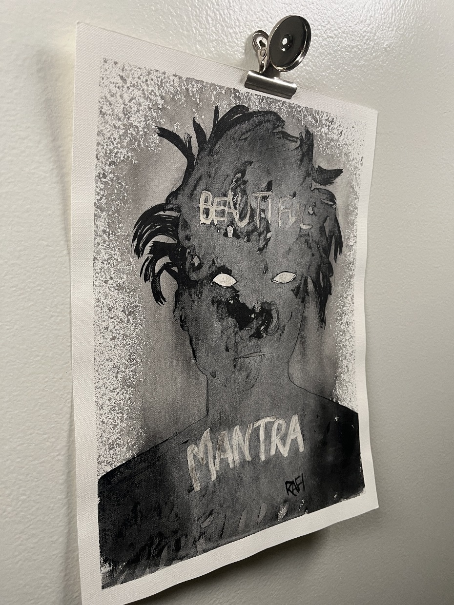 Beautiful Mantra STUDY AND EXPERIMENT By Rafi Perez On Paper 9X12 - Image 2