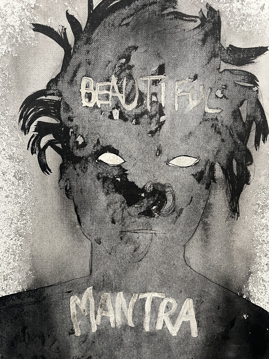 Beautiful Mantra STUDY AND EXPERIMENT By Rafi Perez On Paper 9X12 - Image 3