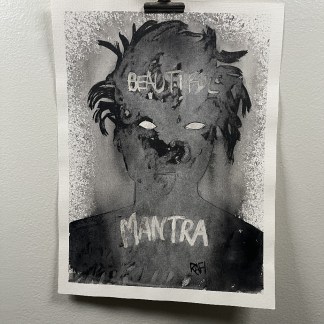 Beautiful Mantra STUDY AND EXPERIMENT By Rafi Perez On Paper 9X12